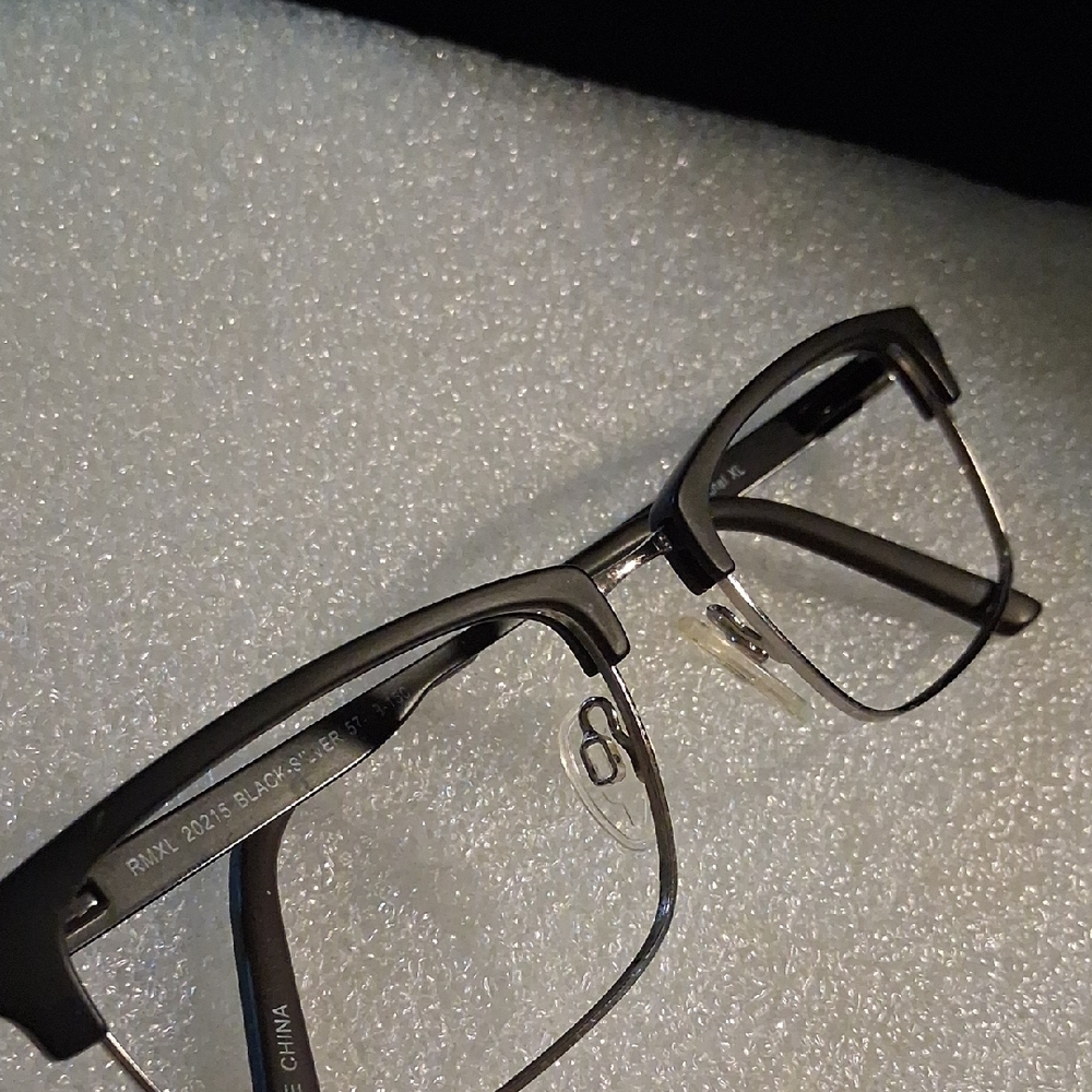 Robert Michel XL Black Semi-Rimless Clubmaster Glasses.